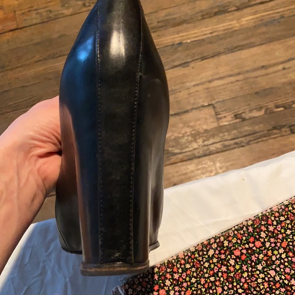 Chloe Sevigny for Opening Ceremony Wedge shoe black leather lace up - Picture 4 of 6